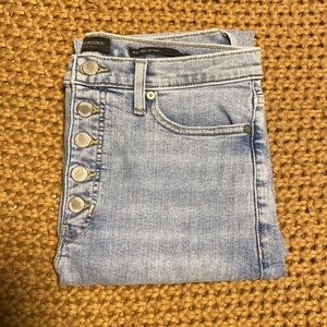 Banana Republic High Rise Button Up Skinny Light Wash Jeans